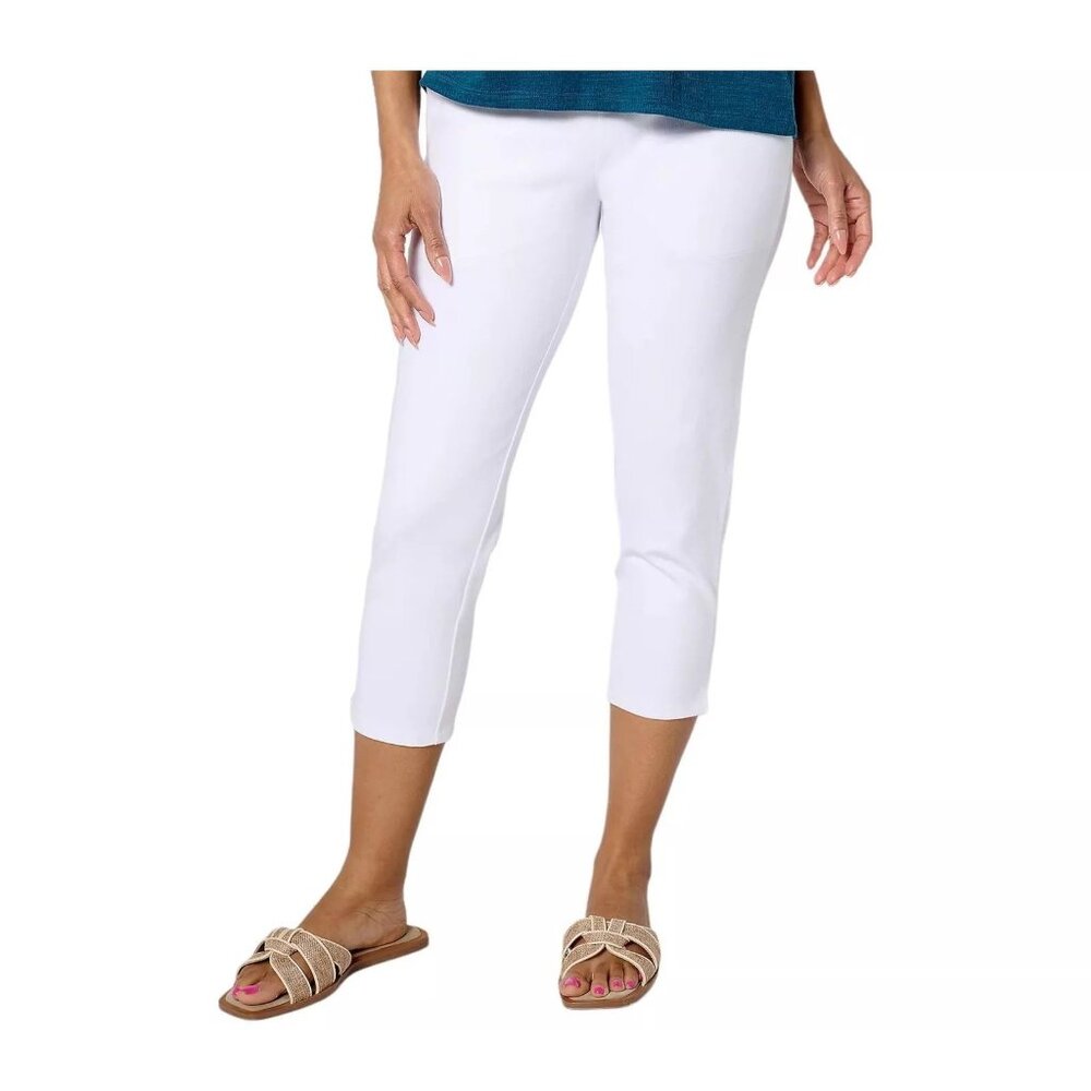 Women with Control Regular Prime Stretch Denim Crop Pants Womens 4X White NEW